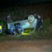 Mulher fica ferida em acidente com capotamento na BR-319 em Porto Velho