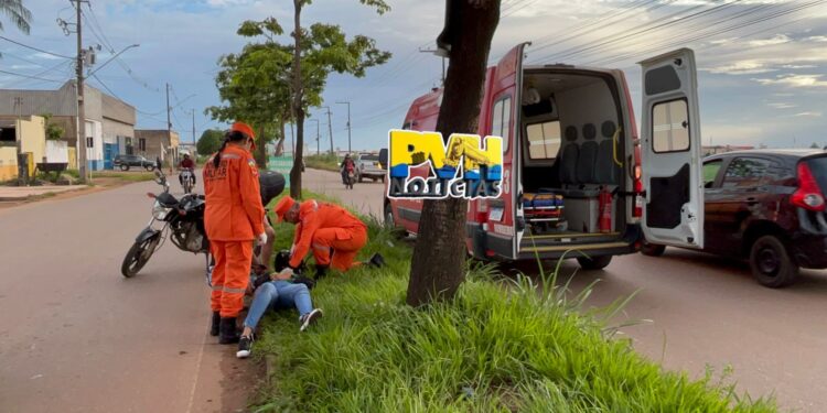 URGENTE: Atropelamento deixa motociclista ferida na Guaporé