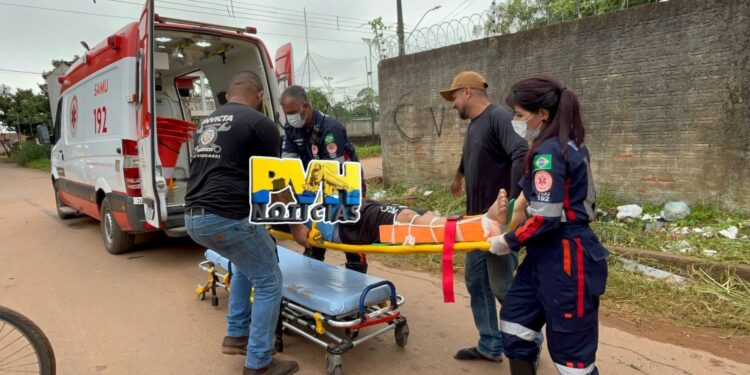 URGENTE: Motociclista sofre fratura em acidente com Saveiro na zona leste  – Veja Vídeo