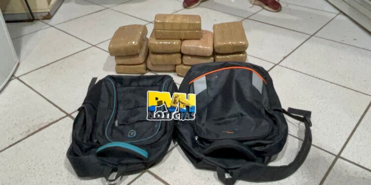 NA BR-364: PRF flagra tia e sobrinho transportando 14kg de drogas em táxi em Porto Velho