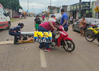 URGENTE: “Caramelo” solto na via causa queda de motociclista em Porto Velho