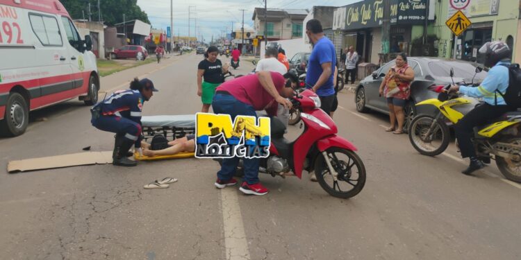 URGENTE: “Caramelo” solto na via causa queda de motociclista em Porto Velho