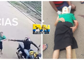 VÍDEO: Bandido em moto arrasta idosa de 89 anos durante assalto na capital