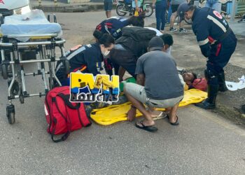 Motociclista sofre fraturas em grave acidente na Pinheiro  Machado