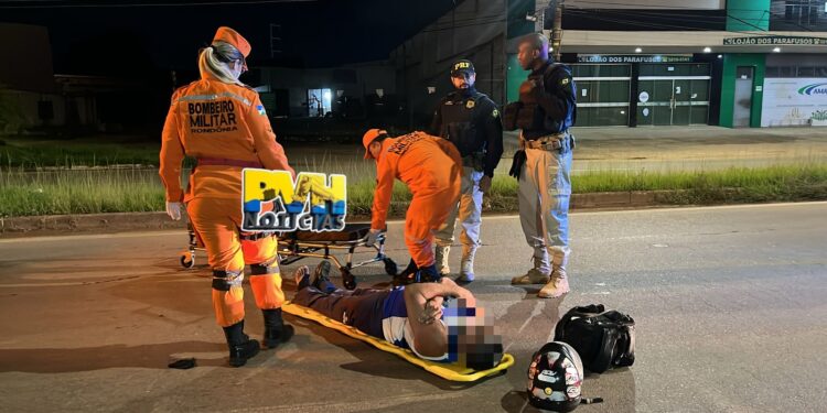 URGENTE: “Caramelo” causa queda de motociclista na BR-364