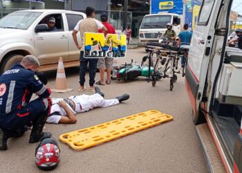 URGENTE: Motociclista fica ferido em acidente com Onix na Amazonas