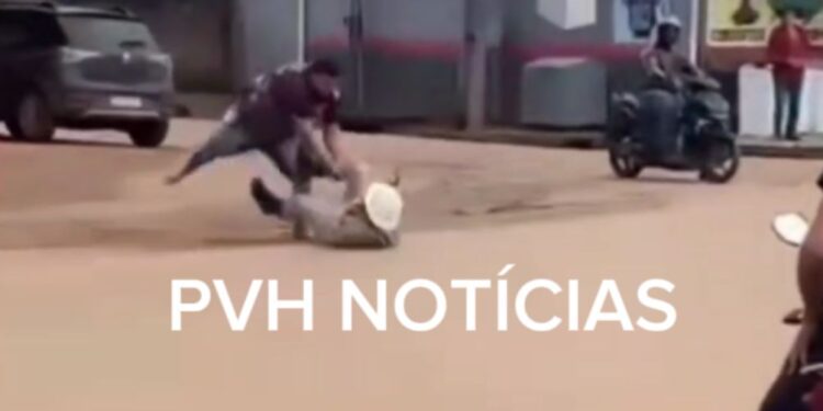 VÍDEO: Funcionário da Energisa é recebido a socos e chutes por comerciante na zona sul