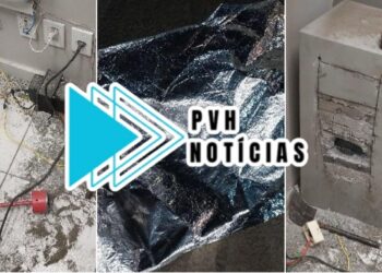 NA MADRUGADA: Bandidos fazem buraco na parede e tentam arrombar cofre de farmácia no centro