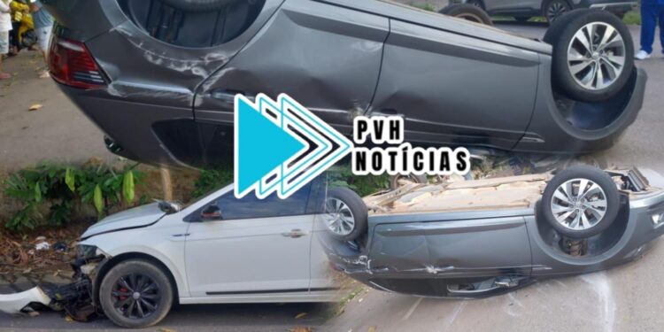 NO CENTRO: Polo capota após forte colisão com Virtus em Porto Velho
