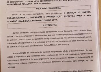 Rua Eduardo Lima e Silva recebe obras após solicitação do vereador Edimilson Dourado