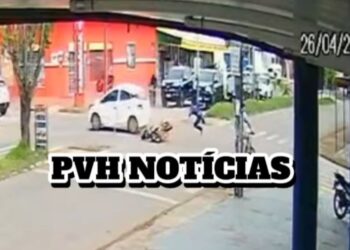 VÍDEO: Motociclista fura sinal vermelho e sofre grave acidente na Guaporé