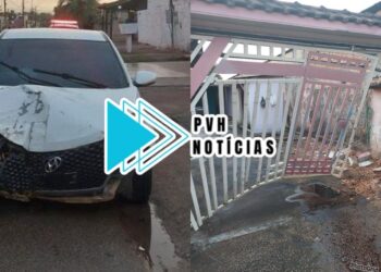 DESTRUIÇÃO: Motorista foge depois de dar “cabalo de pau”, derrubar muro e portão de residência