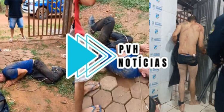 DEU RUIM: Foragido flagrado furtando em residência é amarrado e surrado na zona leste