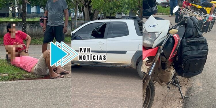 URGENTE: Motociclista quebra o braço em grave acidente na frente da Polícia Federal