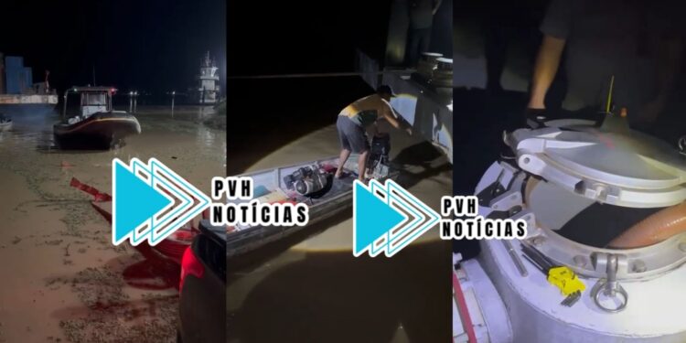 VÍDEO: Ação conjunta entre PM e PC evita furto de combustível no Rio Madeira em Porto Velho