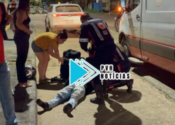 URGENTE: Motorista foge depois de atropelar motoboy no centro – Veja Vídeo