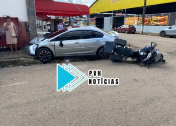 ALTA CILINDRADA: Idoso pilotando BMW sofre grave acidente na Rua Brasília