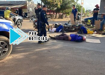 TRÊS FERIDOS: Grave batida entre duas motos e registrada na zona leste