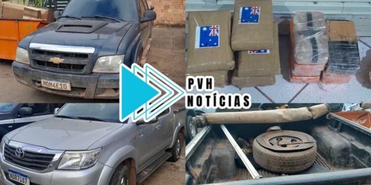 RECHEADOS: Motoristas de Hilux e S10 são presos com maconha e cocaína escondidos no estepe em Porto Velho