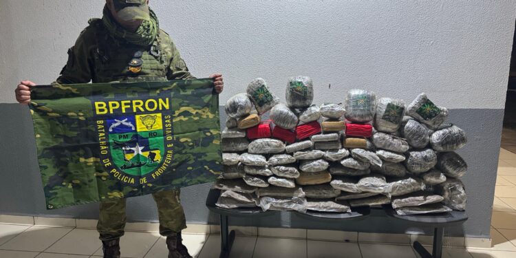 TRAFICANTE FUGIU: PM apreende quase 60kg de drogas em motocicleta na BR-364