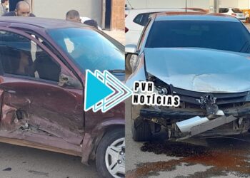 DEU NO MEIO: Grave acidente entre carros deixa mulher ferida no centro