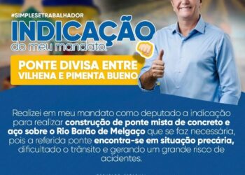 Deputado Luizinho Goebel solicita construção de ponte mista sobre o Rio Barão de Melgaço