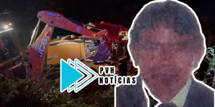 IDENTIFICADO: Idoso morre esmagado em capotamento de pá carregadeira na BR-364 – VEJA VÍDEO