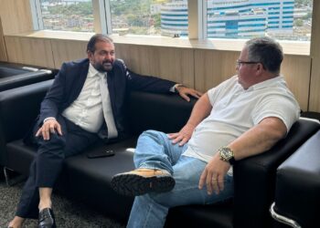 Prefeito Nei Martins de Itapuã do Oeste é recebido pelo deputado Laerte Gomes