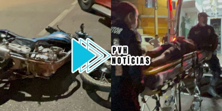 TODO RALADO: Motociclista fica ferido após batida em traseira de Fiat Toro no centro