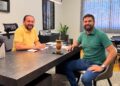 Deputado Laerte Gomes recebe a visita do vereador Scopony de Ji-Paraná