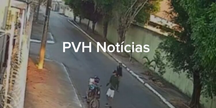 VÍDEO: Casal é flagrado furtando moto de trabalhador perto do Shopping em Porto Velho