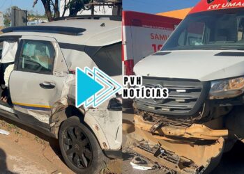 URGENTE: Acidente envolvendo ambulância do Samu deixa acompanhante de paciente ferida