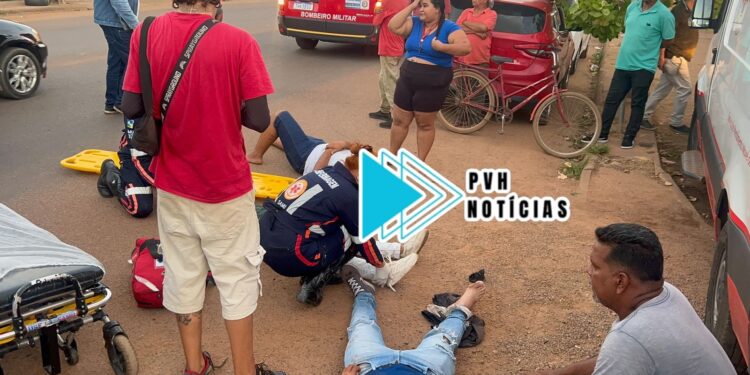 URGENTE: Acidente entre motos deixa três feridos na zona leste da capital