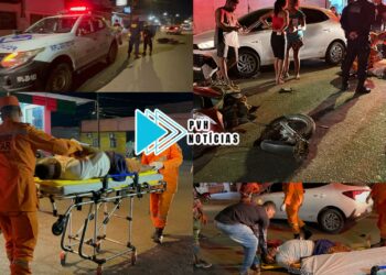 URGENTE: Motociclista bate em viatura da PM em grave acidente na zona sul