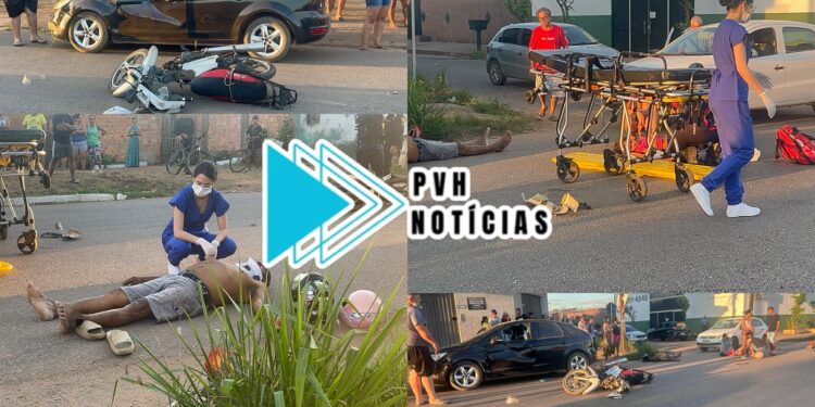 ZONA SUL: Pai e filha sofrem grave acidente de moto no Cohab