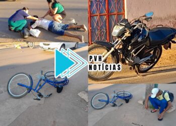 URGENTE: Ciclista é arremessado em poste após ser atropelado por moto na zona leste