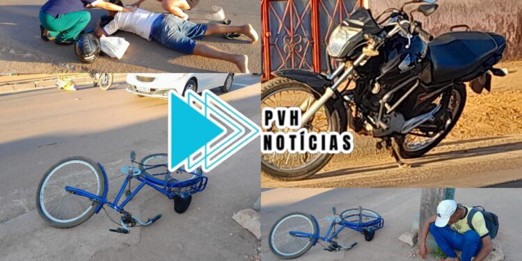 URGENTE: Ciclista é arremessado em poste após ser atropelado por moto na zona leste