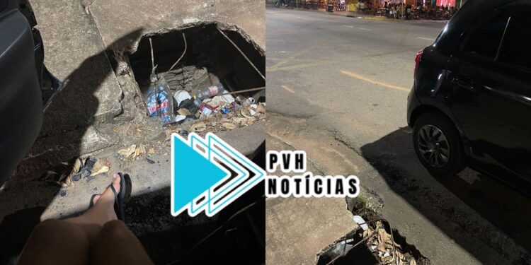 PROVIDÊNCIA: Bueiro aberto causa transtorno e risco de acidentes na Pinheiro Machado