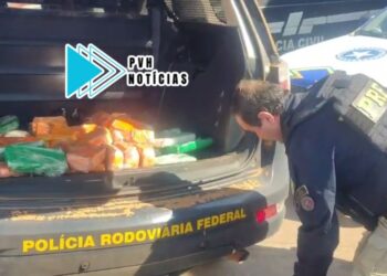 NA BR-364: Motorista foge e PRF apreende 50kg de cocaína em caminhonete após perseguição
