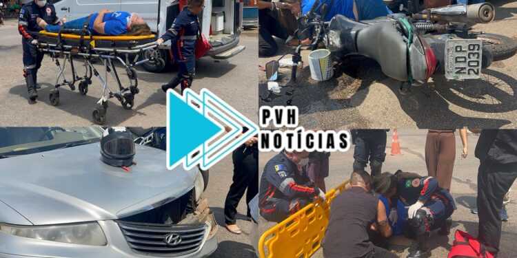 IMPRUDÊNCIA: Carro avança preferencial e atropela motociclista na Amazonas
