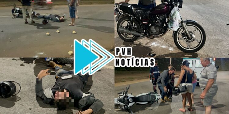 URGENTE: Motociclista cruza BR-364 pelo canteiro central e causa grave acidente
