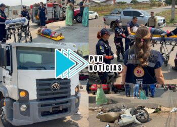 IMPRUDÊNCIA: Caminhão baú atropela motociclista na 7 de Setembro em Porto Velho
