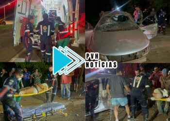 URGENTE: Acidente com capotamento deixa mulher ferida na BR-364 em Porto Velho