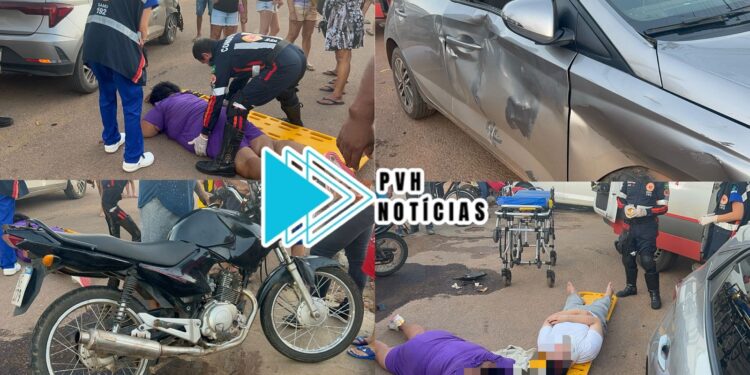 URGENTE: Casal em moto fica ferido após colisão com HB20 na Jaci-Paraná
