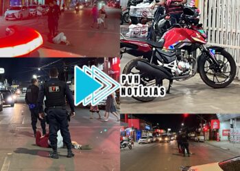 URGENTE: Motociclista sofre lesão na perna em queda na frente do Meta 21