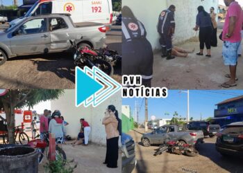 URGENTE: Casal com criança sofre grave acidente de moto na zona leste