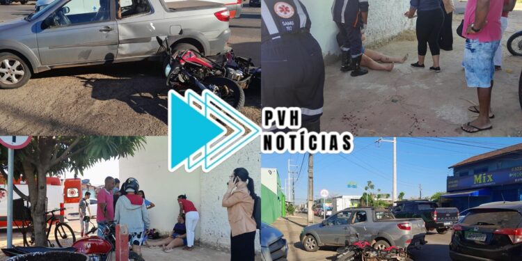 URGENTE: Casal com criança sofre grave acidente de moto na zona leste