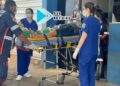 URGENTE: Pedestre é atingido por peça de veículos durante acidente e sofre fratura
