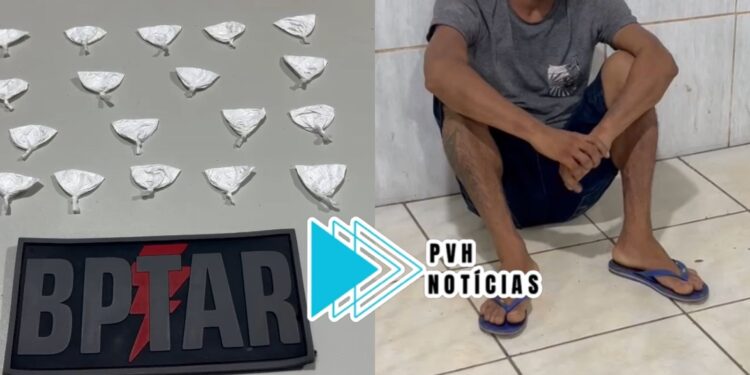 DENÚNCIA: BPTAR prende foragido vendendo drogas em frente de distribuidora