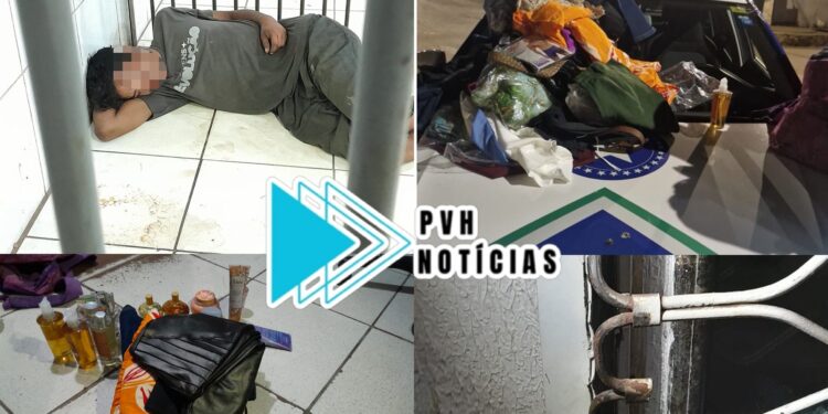 NA MADRUGADA: Ladrão é preso após furto de roupas em loja no centro